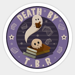 Death By TBR Ghost Reading Book Sticker